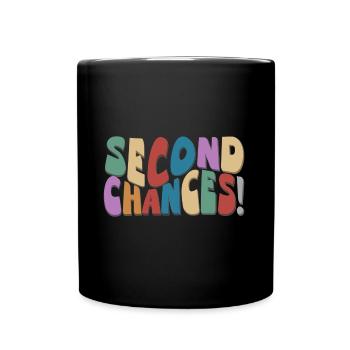 Second Chances, Retro Groovy, optimistic, new beginnings - Full Colour Mug - black - Front