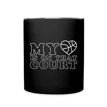 My Heart Is On That Court Basketball Mom - Full Colour Mug - black - Front