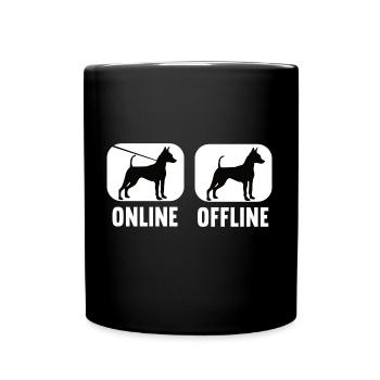 Chien Pinscherfan miniature hors ligne - Mug uni - noir - Devant