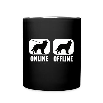 En ligne hors ligne Border Collie Border Collie Chien - Mug uni - noir - Devant