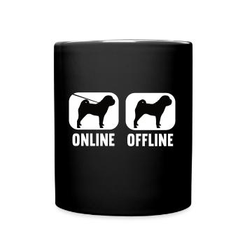 Online Offline Shar Pei Shar Pei Besitzer - Tasse einfarbig - Schwarz - Vorne