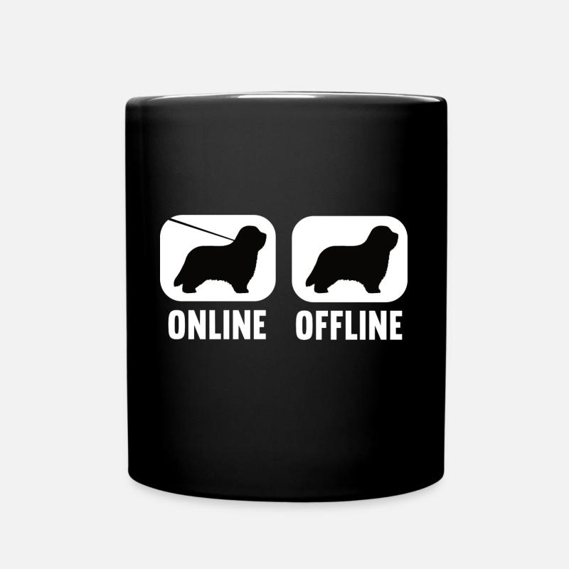 Online Offline Bearded Collie Bearded Collies - Tasse einfarbig - Schwarz