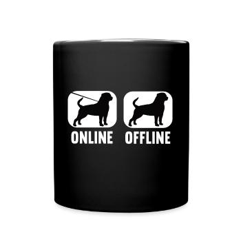 Online Offline Rottweiler Rottie Rottieowner - Full Colour Mug - black - Front