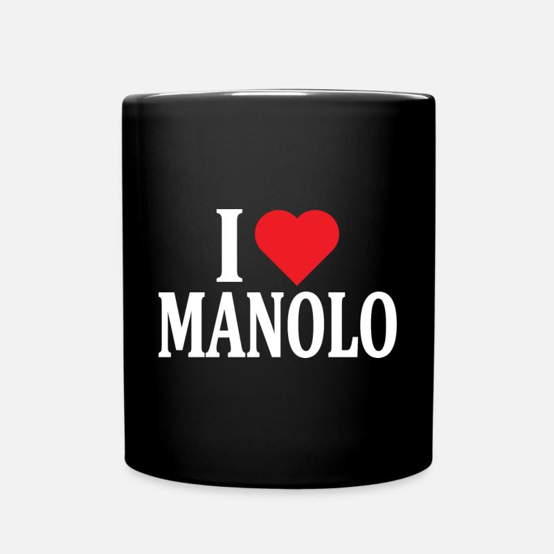 nom de t-shirt j’aime Manolo idée cadeau de t-shirt - Mug uni - noir