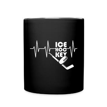 Herzschlag icehockey puls Eishockey Symbol Team - Tasse einfarbig - Schwarz - Vorne