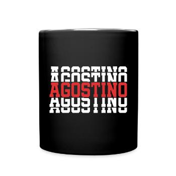 Agostino t-shirt stacked text gift t-shirt - Full Colour Mug - black - Front