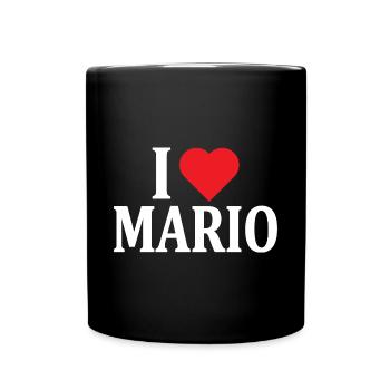 t-shirt I love Mario t-shirt gift idea - Full Colour Mug - black - Front