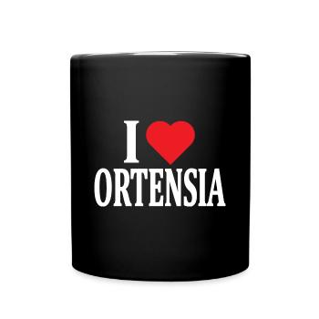 Ich liebe Hortensien T-Shirt Geschenkidee - Tasse einfarbig - Schwarz - Vorne