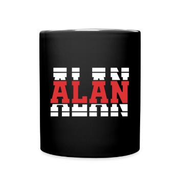 t-shirt Alan t-shirt gift idea stacked text - Full Colour Mug - black - Front