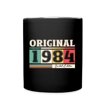 40e anniversaire mari février Vintage 1984 Original - Mug uni - noir - Devant