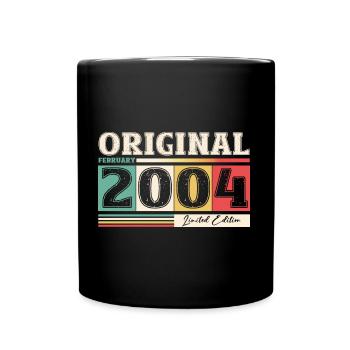 20th Birthday Husband February Vintage 2004 Original - Full Colour Mug - black - Front