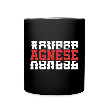 t-shirt Agnese t-shirt idée cadeau texte empilé - Mug uni - noir - Devant
