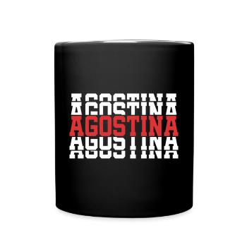 Agostina t-shirt stacked text gift t-shirt - Full Colour Mug - black - Front