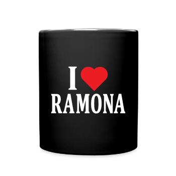 t-shirt I love Ramona t-shirt gift idea - Full Colour Mug - black - Front