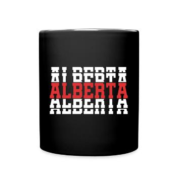 T-Shirt Alberta T-Shirt Geschenkidee gestapelter Text - Tasse einfarbig - Schwarz - Vorne