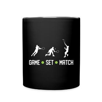 Tennis - Spiel Set Match - Tasse einfarbig - Schwarz - Vorne