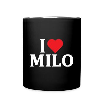 Tee shirt J'aime Milo idée cadeau t-shirt - Mug uni - noir - Devant