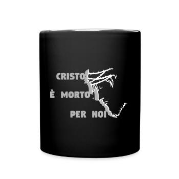 Christus ist für uns gestorben - Italienisch - Tasse einfarbig - Schwarz - Vorne