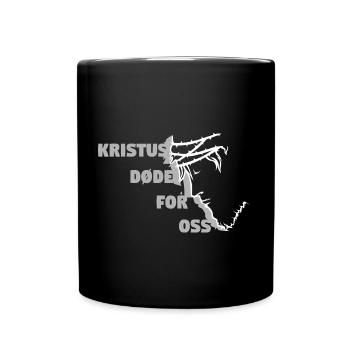 Christus ist für uns gestorben - Norwegisch - Tasse einfarbig - Schwarz - Vorne