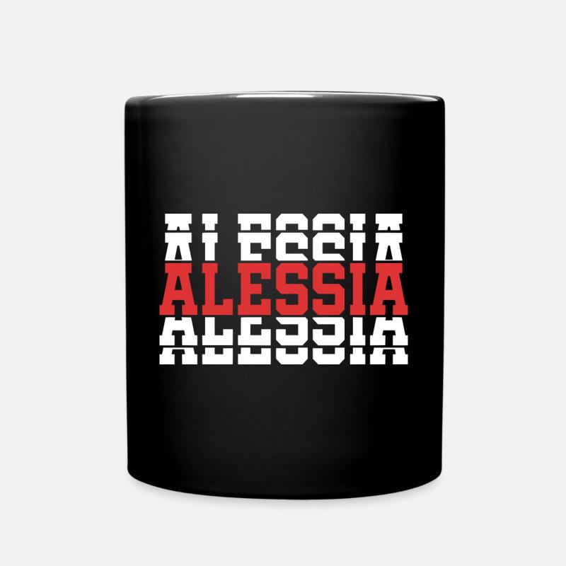 t-shirt Alessia t-shirt gift idea stacked text - Full Colour Mug - black