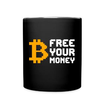 Libérez votre argent Digital Pixel Bitcoin - Mug uni - noir - Devant