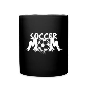 soccer mom cool Fußball Mutter Spieler Team Logo - Tasse einfarbig - Schwarz - Vorne