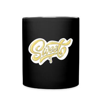 Sweet Script Typography Design - Full Colour Mug - black - Front