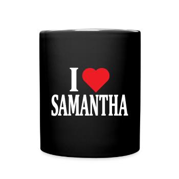 t-shirt J’aime Samantha t-shirt idée cadeau - Mug uni - noir - Devant