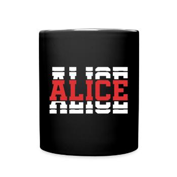 t-shirt Alice t-shirt idée cadeau texte empilé - Mug uni - noir - Devant