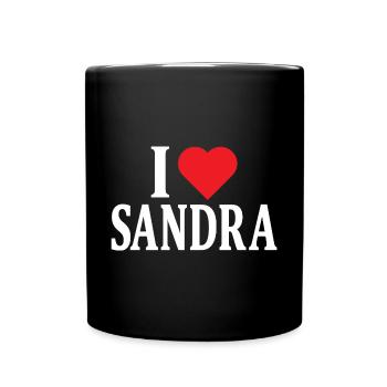 T-Shirt Ich liebe Sandra T-Shirt Geschenkidee - Tasse einfarbig - Schwarz - Vorne