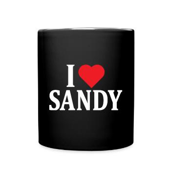t-shirt I love Sandy t-shirt gift idea - Full Colour Mug - black - Front