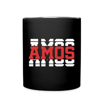 t-shirt Amos t-shirt gift idea stacked text - Full Colour Mug - black - Front