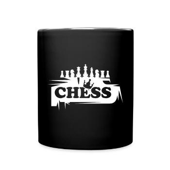 Schach Graffiti Schachfiguren Illustration icon - Tasse einfarbig - Schwarz - Vorne