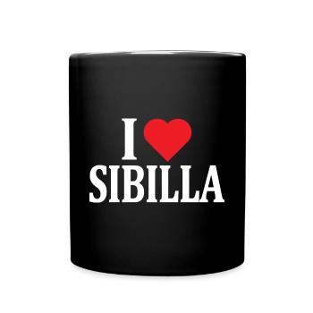 t-shirt J’aime Sibilla t-shirt idée cadeau - Mug uni - noir - Devant