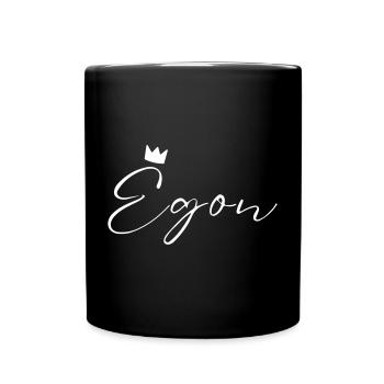 Egon Name König T-Shirt Geschenk Männer - Tasse einfarbig - Schwarz - Vorne