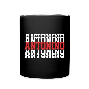 t-shirt Antonino texte empilé cadeau t-shirt - Mug uni - noir - Devant