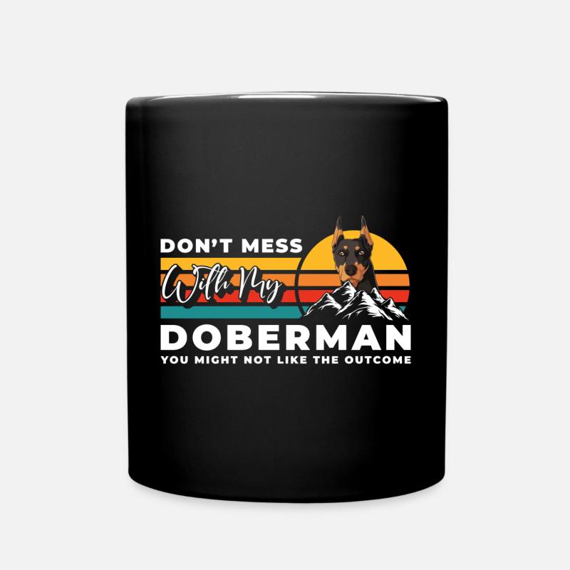 Dobermann Hunderasse Hundefreund - Tasse einfarbig - Schwarz