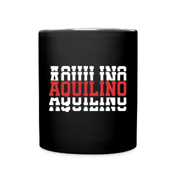 T-shirt Aquilino t-shirt cadeau texte empilé - Mug uni - noir - Devant