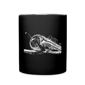 Flugzeug - Tasse einfarbig - Schwarz - Vorne
