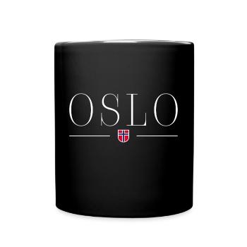 Oslo, Norway Style Design T-Shirt - Full Colour Mug - black - Front