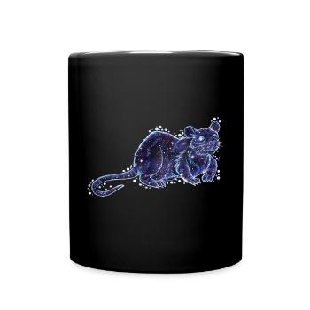 Mystische Ratte aus Sternen Maus Sternzeichen - Tasse einfarbig - Schwarz - Vorne