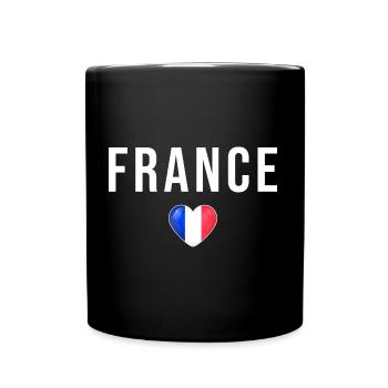 Drapeau France français - Mug uni - noir - Devant