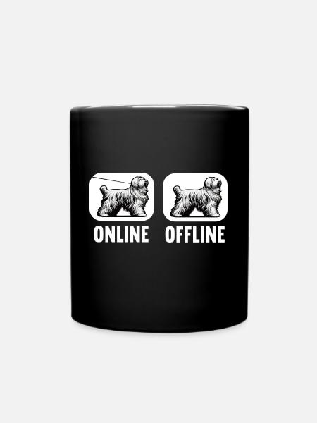En ligne Hors ligne Bearded Collie Bearded Collie Dog - Mug uni - noir