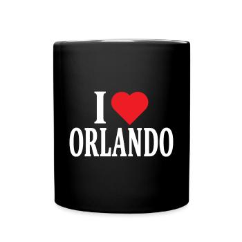 T-Shirt I love Orlando T-Shirt Geschenkidee - Tasse einfarbig - Schwarz - Vorne