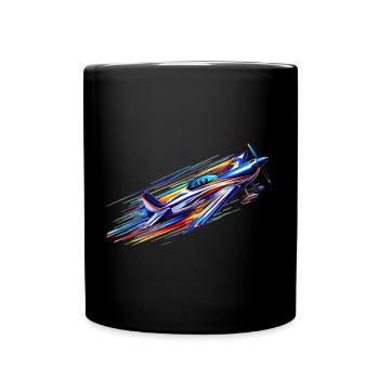 Kunstflugzeug - Tasse einfarbig - Schwarz - Vorne