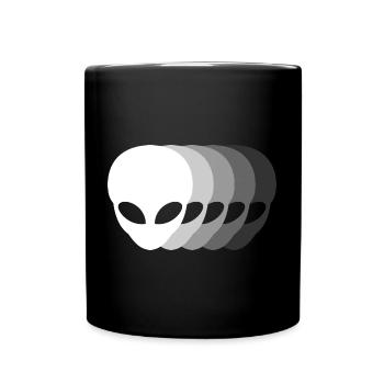 Nuances de petits extraterrestres gris, du blanc au noir - Mug uni - noir - Devant