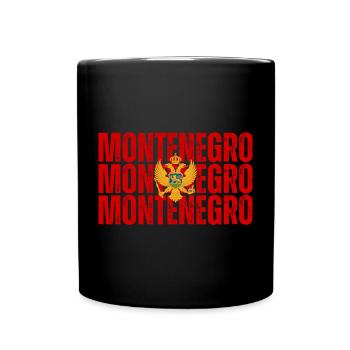 Flagge von Montenegro - Tasse einfarbig - Schwarz - Vorne