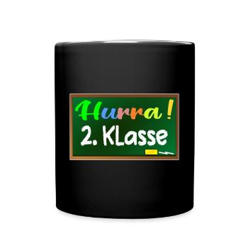 Grundschule 2. Klasse HURRA - Tasse einfarbig - Schwarz - Vorne