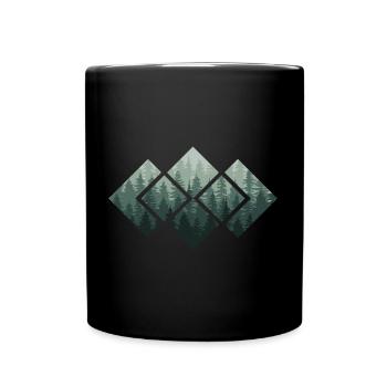 Wald Natur Wildnis Bäume Naturliebhaber - Tasse einfarbig - Schwarz - Vorne