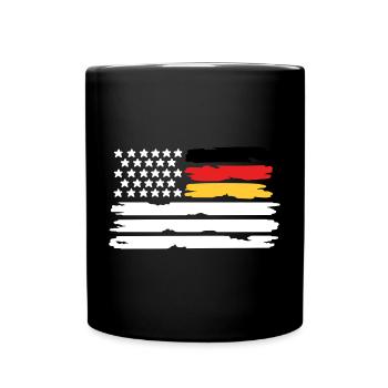 Deutschland USA Flagge Deutsch Amerikaner - Tasse einfarbig - Schwarz - Vorne